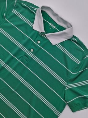 Brooks Brothers Green Striped Polo Shirt